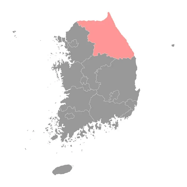 Χάρτης Επαρχίας Gangwon Επαρχία Της Νότιας Κορέας Εικονογράφηση Διανύσματος — Διανυσματικό Αρχείο