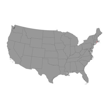 Rhode Island eyalet haritası. Vektör illüstrasyonu.