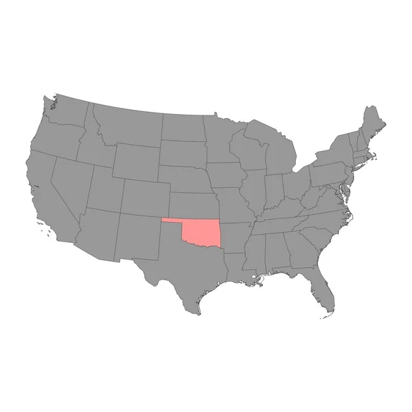 Mapa Státu Oklahoma Vektorová Ilustrace — Stockový vektor