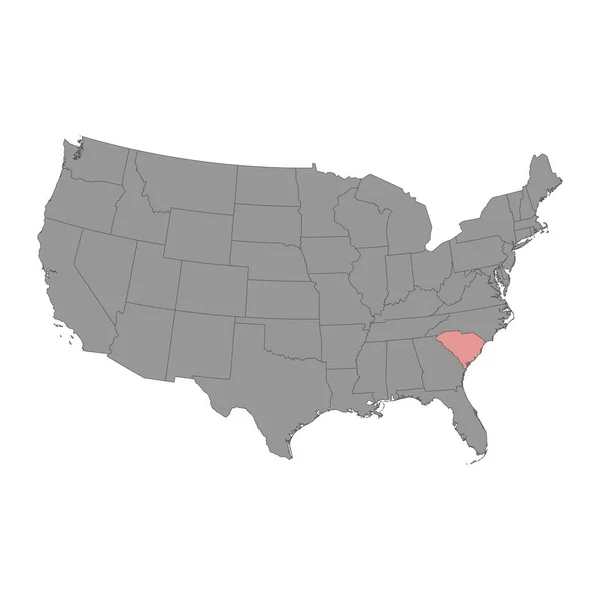 Mapa Státu Jižní Karolína Vektorová Ilustrace — Stockový vektor