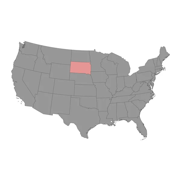 Південна Дакота Мапа Штату Приклад Вектора — стоковий вектор