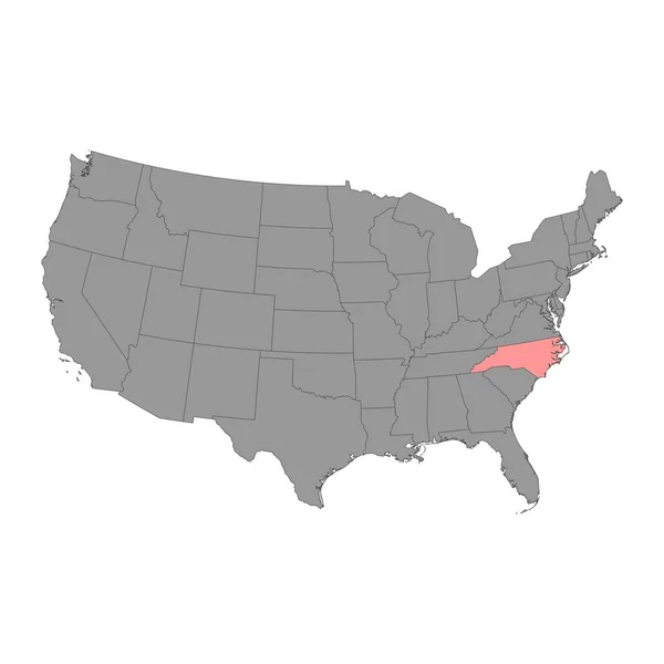 Mapa Del Estado Carolina Del Norte Ilustración Vectorial — Archivo Imágenes Vectoriales