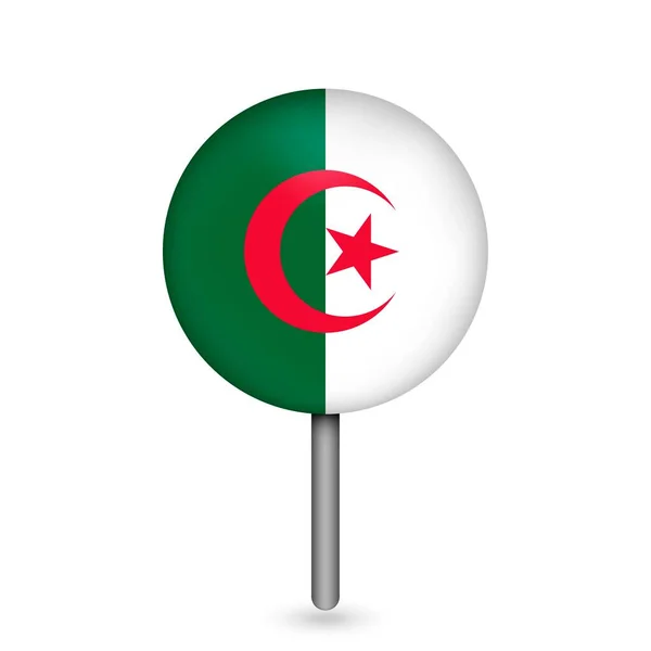 Térkép Mutató Contry Algéria Algéria Zászlaja Vektorillusztráció — Stock Vector