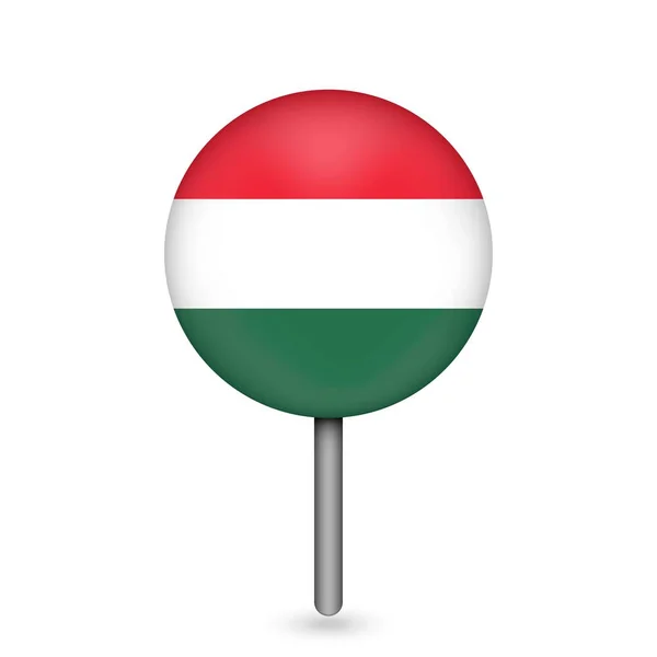 Map Pointer Contry Hungary Hungary Flag Vector Illustration — Stock Vector
