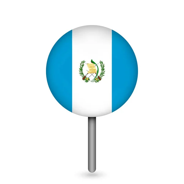 Kartenzeiger Mit Contry Guatemala Guatemala Flagge Vektorillustration — Stockvektor