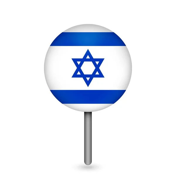 Mapa Ponteiro Com Contry Israel Bandeira Israel Ilustração Vetorial —  Vetores de Stock