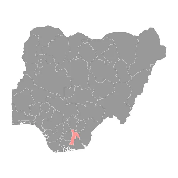 Abia Statliga Karta Administrativ Uppdelning Landet Nigeria Vektorillustration — Stock vektor