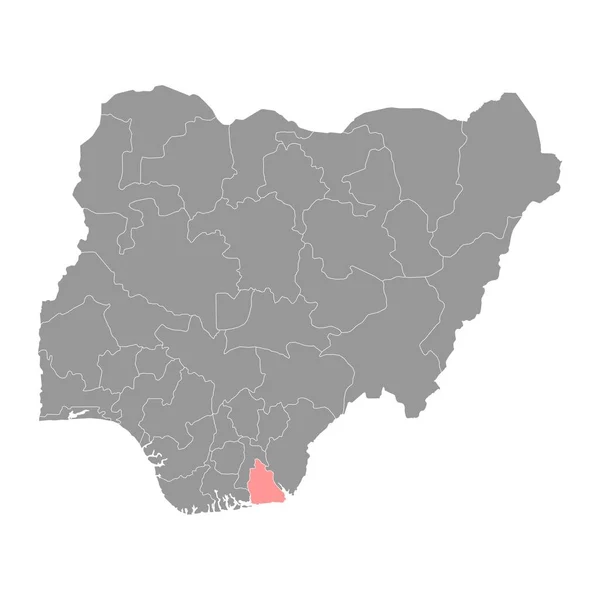 Akwa Ibom State Map Administrative Division Country Nigeria Vector Illustration — Stock vektor