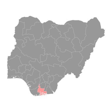 Rivers state map, administrative division of the country of Nigeria. Vector illustration.