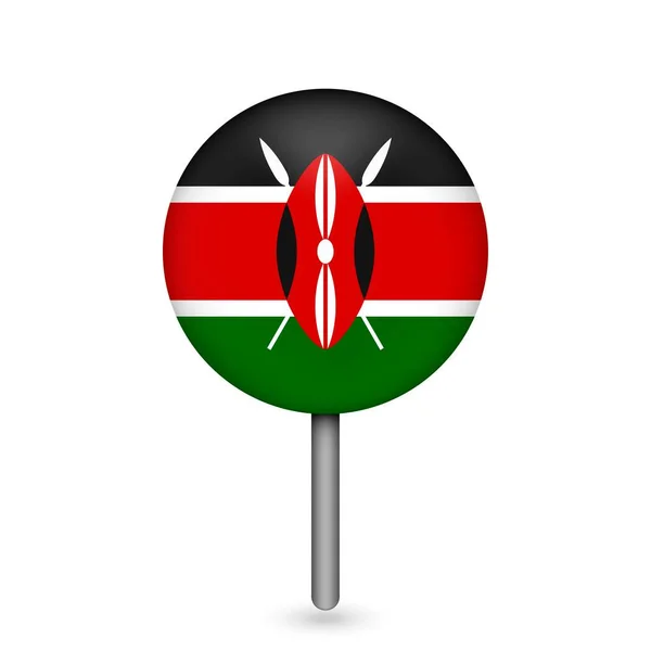 Map Pointer Contry Kenya Kenya Flag Vector Illustration — Stock Vector