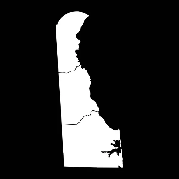 Delaware Statskarta Med Län Vektorillustration — Stock vektor