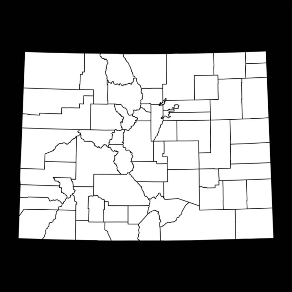 Colorado Staatskaart Met Provincies Vectorillustratie — Stockvector