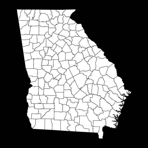 ジョージア州は郡と州の地図 ベクターイラスト — ストックベクタ