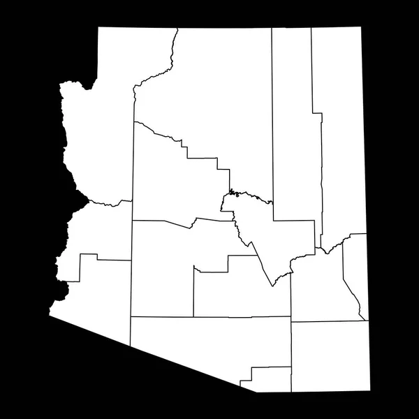 Карта Штата Аризона Округами Векторная Иллюстрация — стоковый вектор