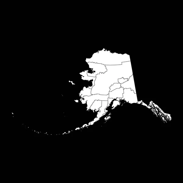 Mappa Statale Dell Alaska Con Distretti Illustrazione Vettoriale — Vettoriale Stock