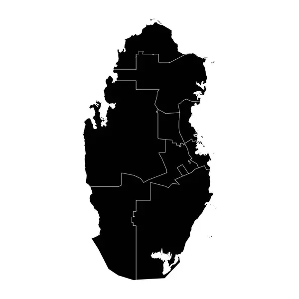 Karte Der Verwaltungseinheiten Des Landes Katar Vektorillustration — Stockvektor
