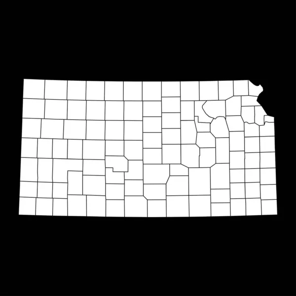 Kansas State Map Mit Landkreisen Vektorillustration — Stockvektor
