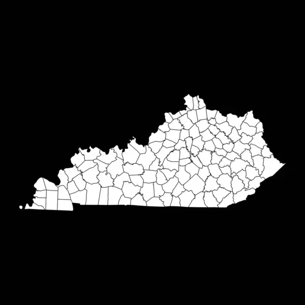Carte État Kentucky Avec Comtés Illustration Vectorielle — Image vectorielle