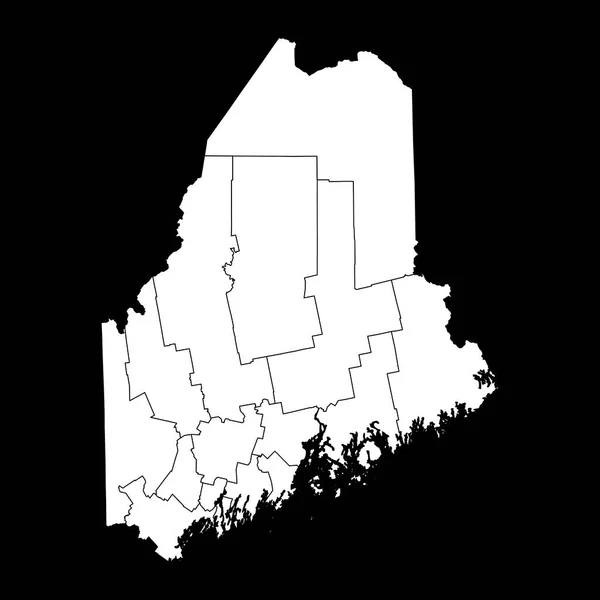 Maine Állam Térképe Megyékkel Vektorillusztráció — Stock Vector