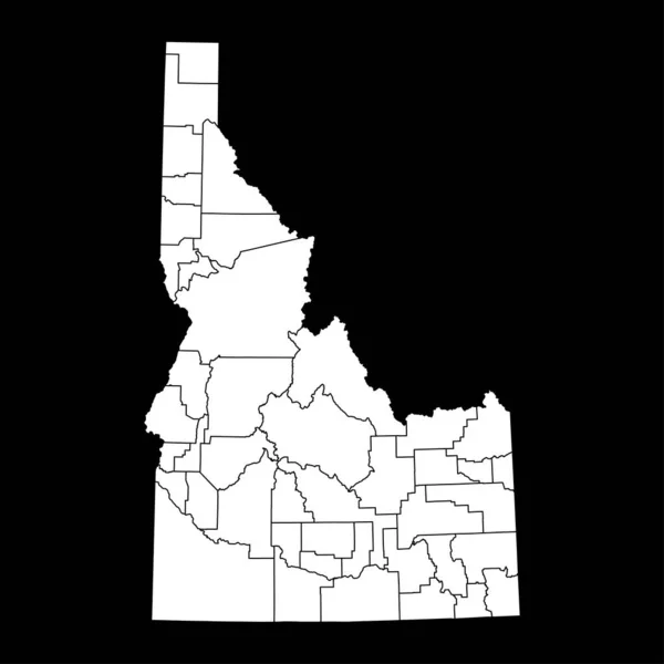 Idaho Delstatskarta Med Län Vektorillustration — Stock vektor