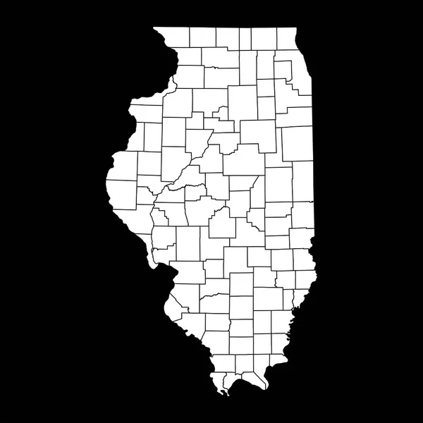 Illinois Delstatskarta Med Län Vektorillustration — Stock vektor