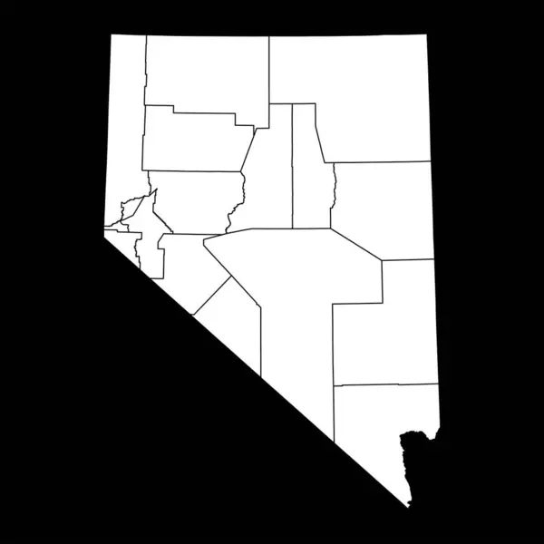 Nevada Delstatskarta Med Län Vektorillustration — Stock vektor
