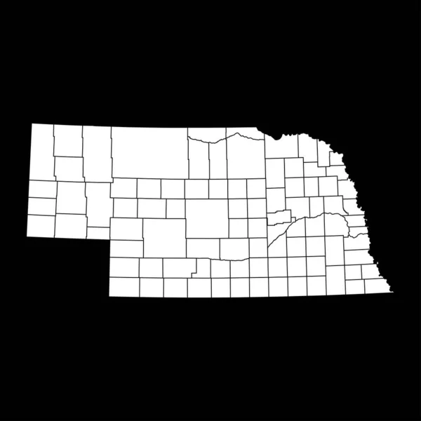 Nebraska State Map Counties Vector Illustration — Stock Vector