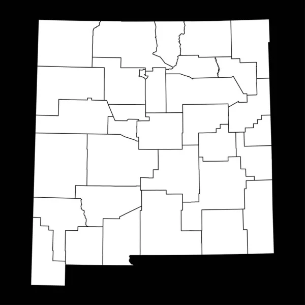 Карта Штата Нью Мексико Округами Векторная Иллюстрация — стоковый вектор
