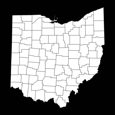 Ohio eyalet haritası. Vektör illüstrasyonu.