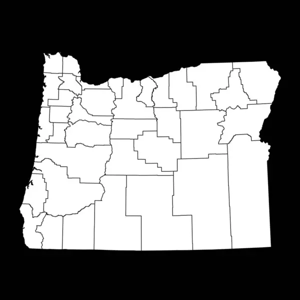 Oregon Állam Térképe Megyékkel Vektorillusztráció — Stock Vector