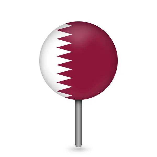 Kartenzeiger Mit Dem Land Katar Katar Flagge Vektorillustration — Stockvektor