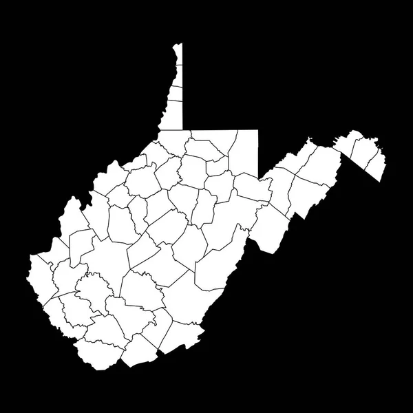 Carte État Virginie Occidentale Avec Comtés Illustration Vectorielle — Image vectorielle