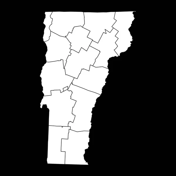 Χάρτης Του Βερμόντ Κομητείες Εικονογράφηση Διανύσματος — Διανυσματικό Αρχείο