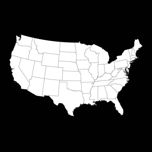 Χάρτης Των Ηπα Κρατικά Σύνορα Εικονογράφηση Διανύσματος — Διανυσματικό Αρχείο