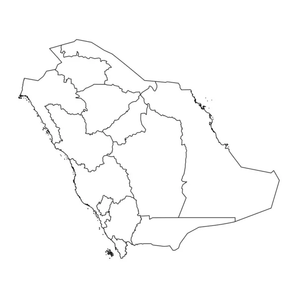 Saudi Arabiens Landkarte Mit Administrativen Unterteilungen Vektorillustration — Stockvektor