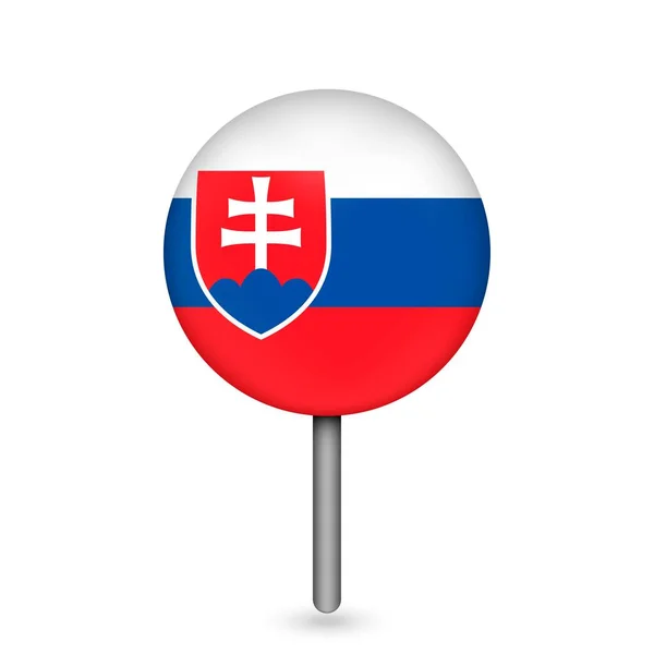 領土スロバキアとマップポインタ スロバキア国旗 ベクターイラスト — ストックベクタ