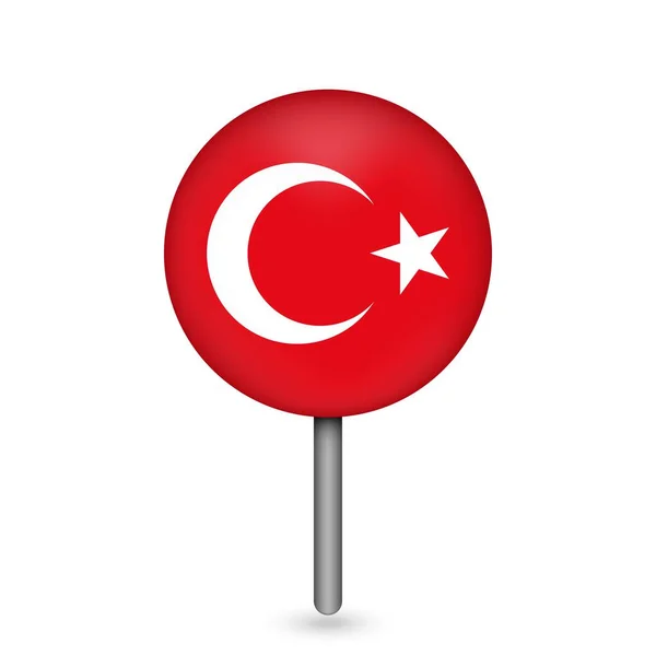 Karta Pekare Med Contry Turkiet Kalkonflagga Vektorillustration — Stock vektor