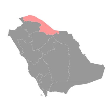 Kuzey sınır bölgesi, Suudi Arabistan 'ın idari bölümü. Vektör illüstrasyonu.