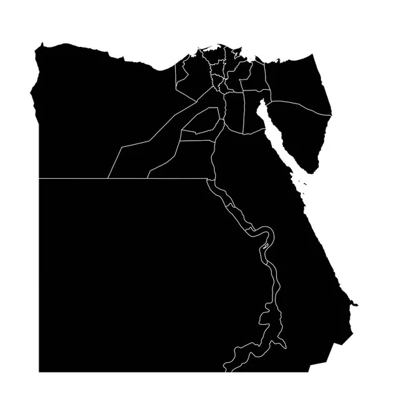 Mapa Las Divisiones Administrativas Egipto Ilustración Vectorial — Vector de stock
