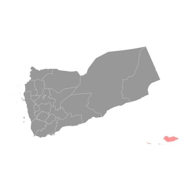 Socotra Valiliği, Yemen 'in idari bölümü. Vektör illüstrasyonu.