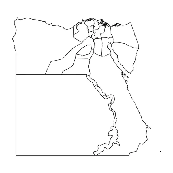 Karte Der Verwaltungseinheiten Ägyptens Vektorillustration — Stockvektor
