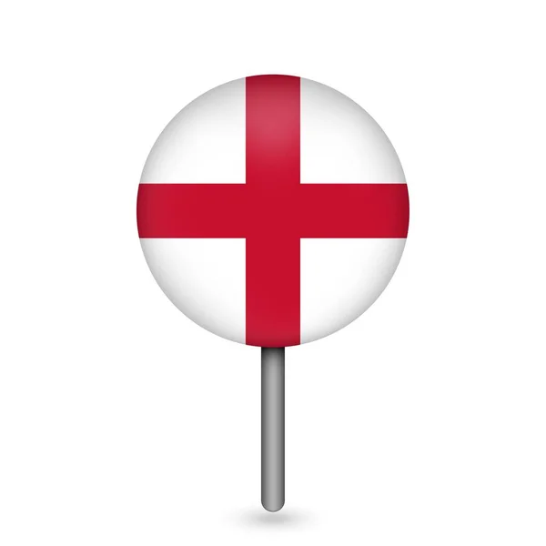 Map Pointer England England Flag Vector Illustration — Vettoriale Stock