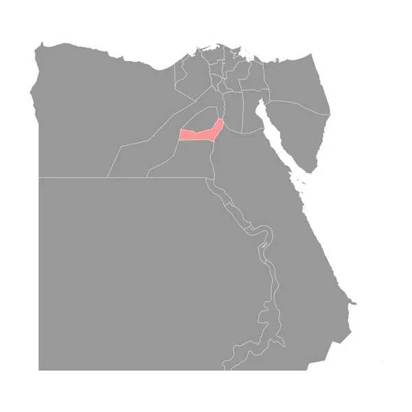 Beni Suef Governorate Map Podział Administracyjny Egiptu Ilustracja Wektora — Wektor stockowy