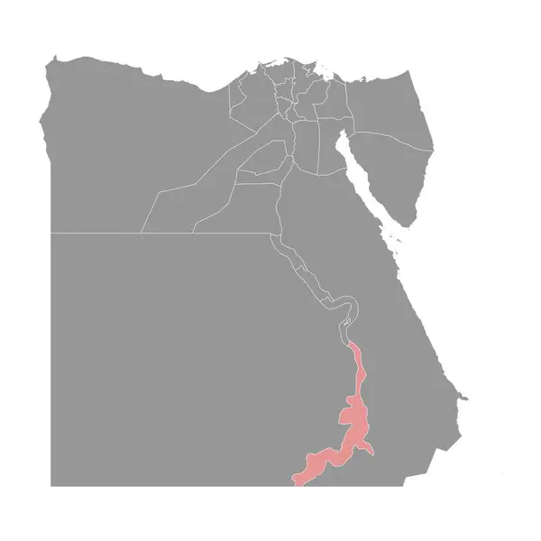 Карта Провинции Асуан Административное Деление Египта Векторная Иллюстрация — стоковый вектор