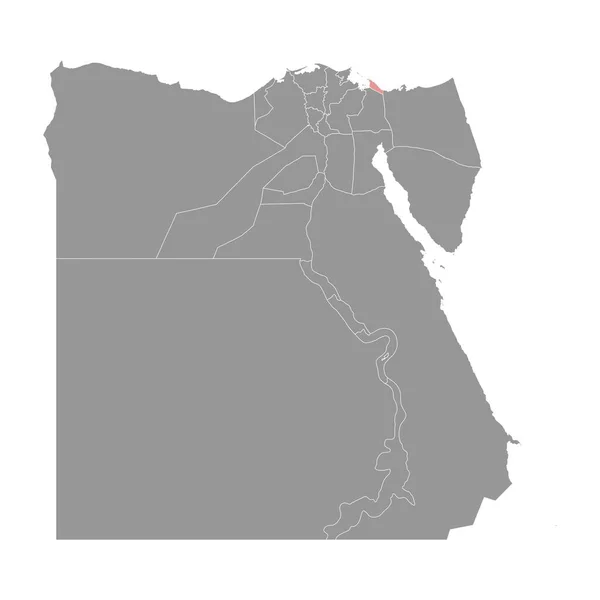 Карта Порт Саида Административное Деление Египта Векторная Иллюстрация — стоковый вектор