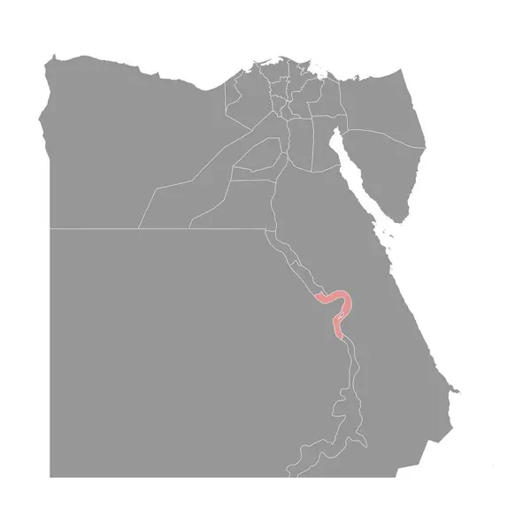 Qena Gouvernement Kaart Administratieve Divisie Van Egypte Vectorillustratie — Stockvector