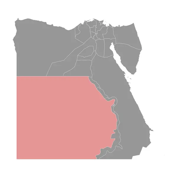 Карта Провинции Нью Вэлли Эль Вади Эль Гедид Административное Деление — стоковый вектор