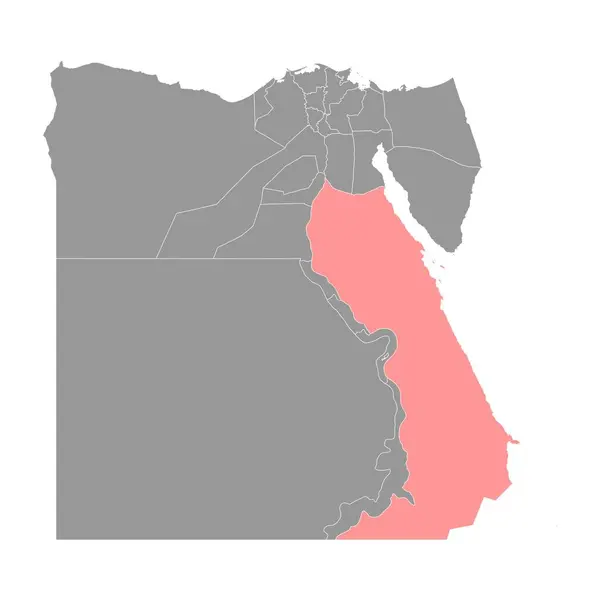 Карта Провинции Красное Море Административное Деление Египта Векторная Иллюстрация — стоковый вектор