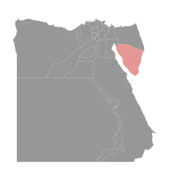 Carte Gouvernorat Sinaï Sud Division Administrative Egypte Illustration Vectorielle — Image vectorielle