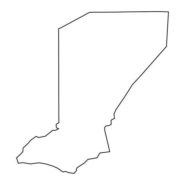 Diffa Regionkarta Administrativ Indelning Landet Niger Vektorillustration — Stock vektor
